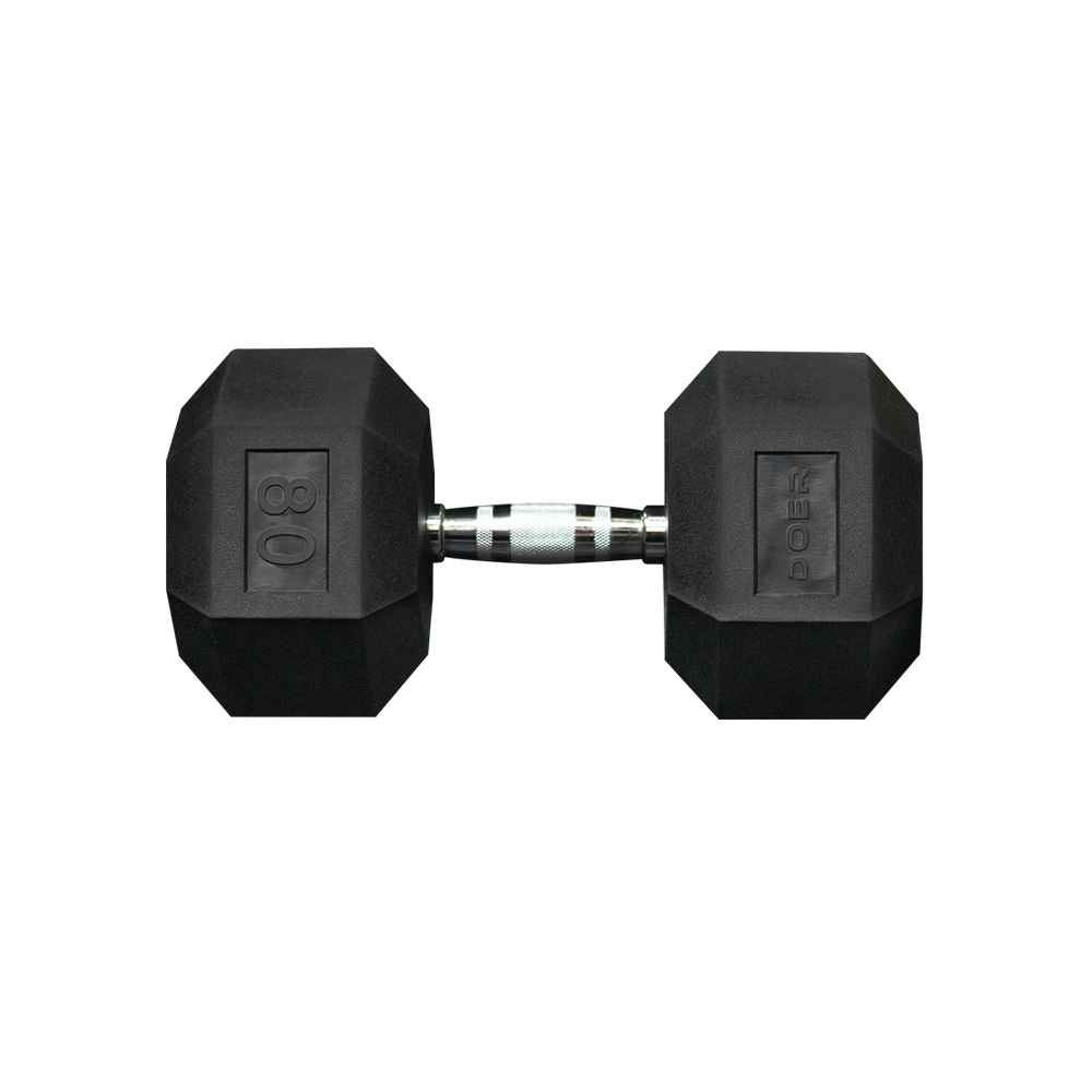 Hex Dumbbells pair 80 lb Weights - Doer Fitness