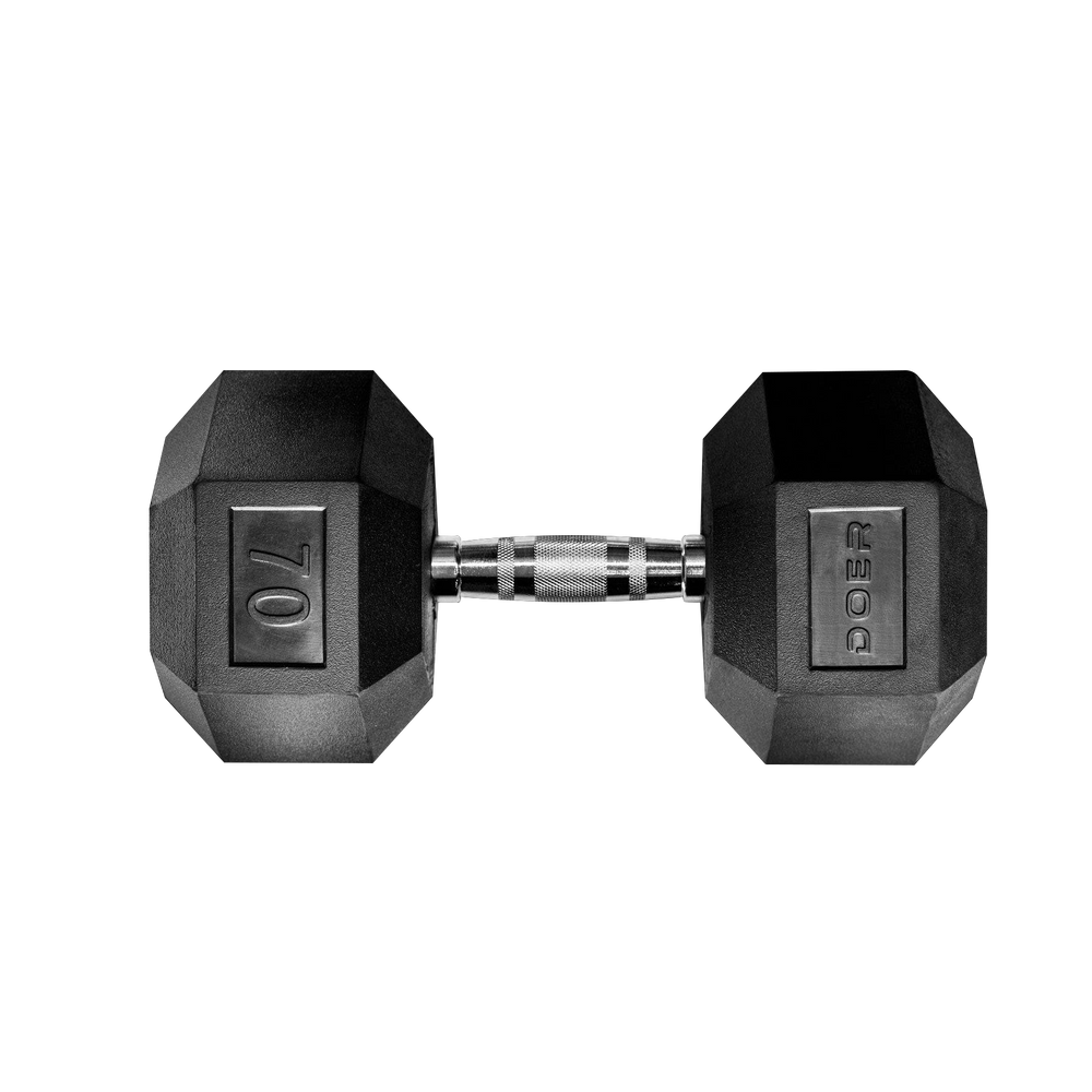 Hex Dumbbells pair 70 lb Weights - Doer Fitness