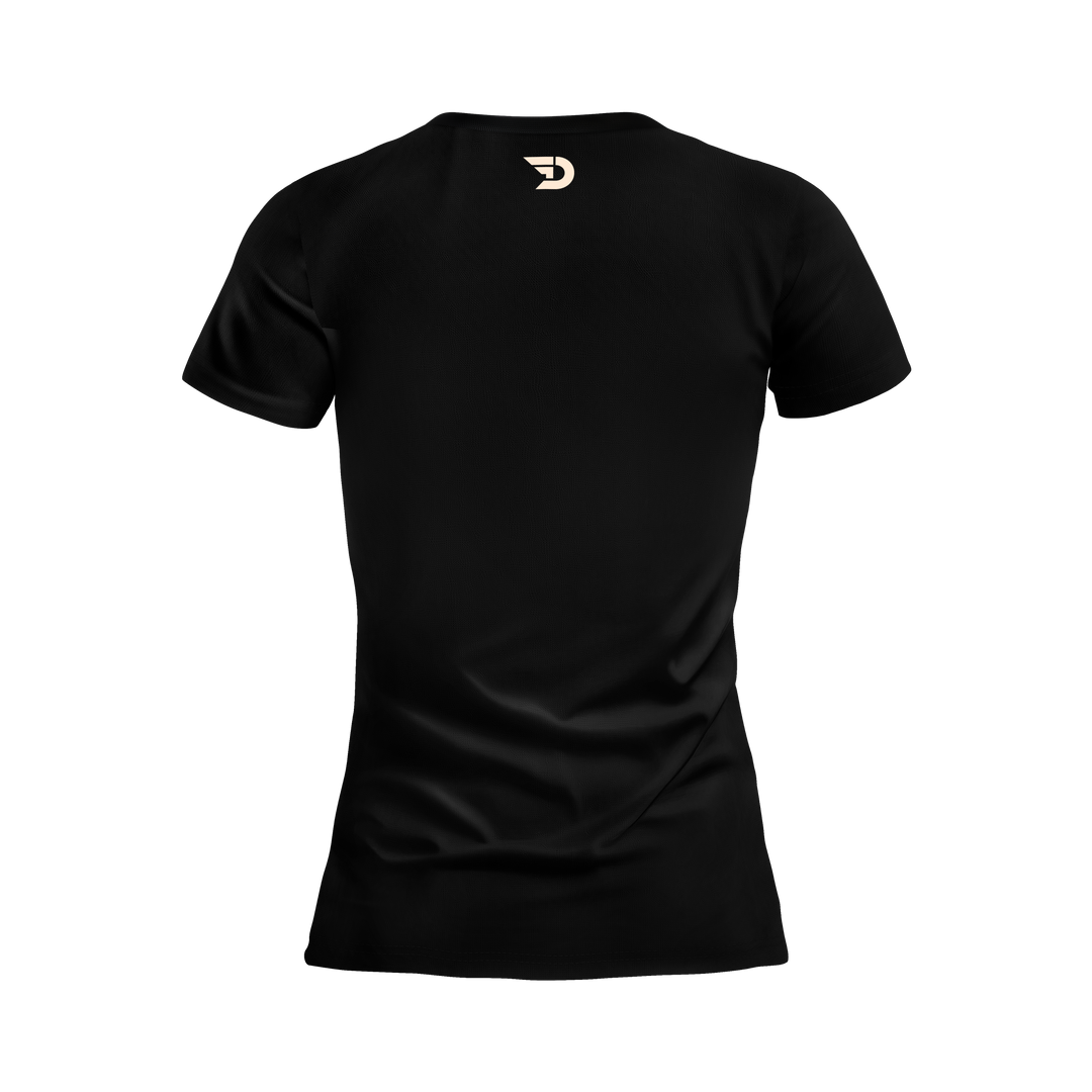 Doer Fitness- T-shirt Woman Black-Cream