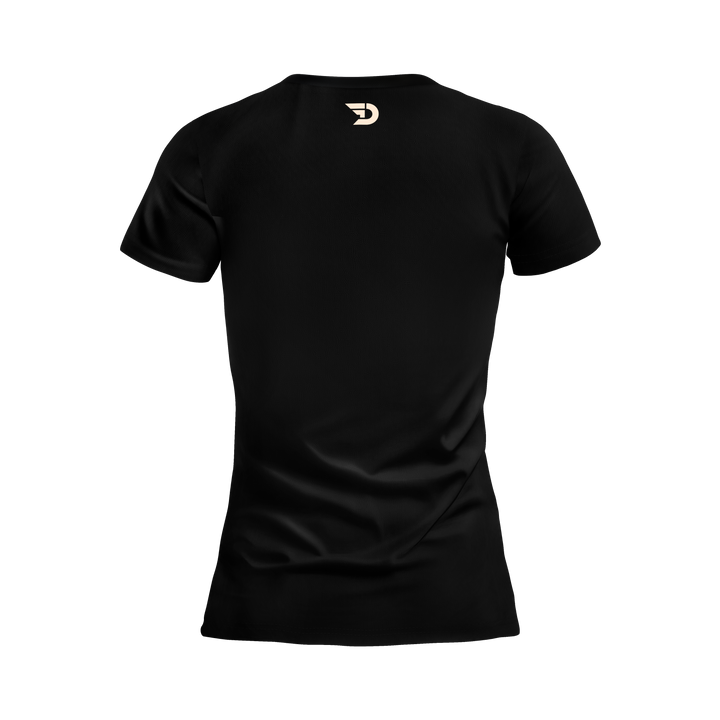 Doer Fitness- T-shirt Woman Black-Cream